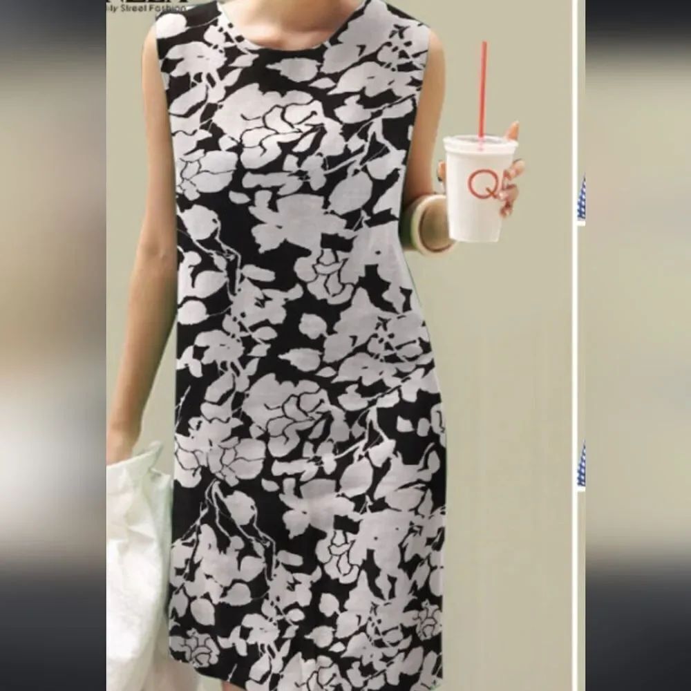 ANNE TAYLOR LOFT SLEEVELESS RUFFLE ROUNDNECK ZIPPER CLOSURE MINI DRESS